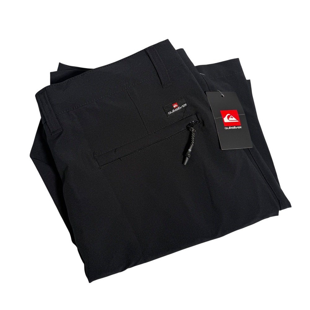 Quiksilver Shorts men's size 38 Black Quick Dry hybrid Board Water NWT $60